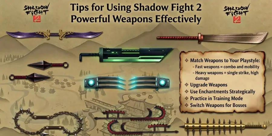 Tips for Using Shadow Fight 2 powerful weapons