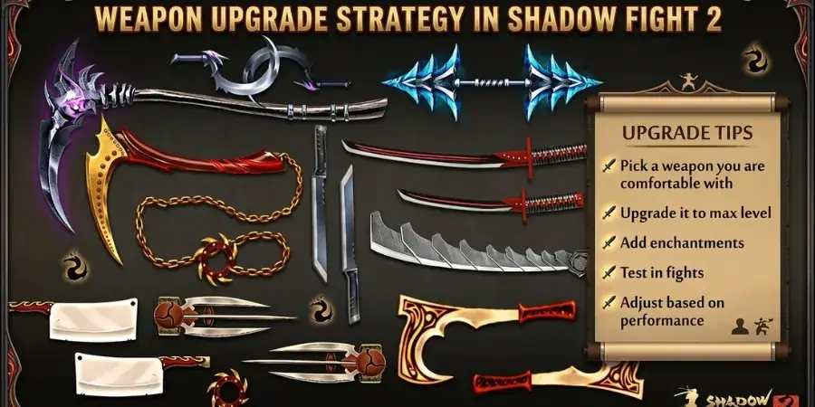 Weapon Customization in Shadow Fight 2 MOD APK